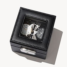 Initial Vegan Leather 2 Slot Personalized Watch Box  - 54364