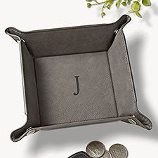 Initial Personalized Vegan Leather Valet Tray  - 54367