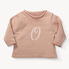 Initial Embroidered Mauve Baby Sweater  - 54368