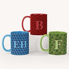 Geometric Monogram Personalized 11oz Matte Mug - 54464