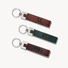 Monogram Personalized Leather Keychain - 54469D