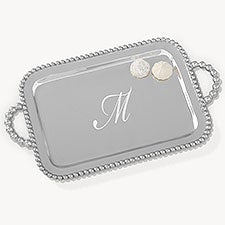 Initial Mariposa® String of Pearls Personalized Handled Serving Tray  - 54482