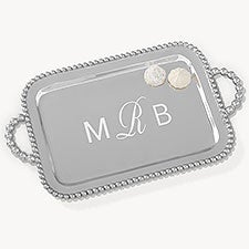 Monogram Mariposa® String of Pearls Personalized Handled Serving Tray  - 54483