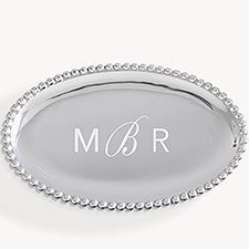 Monogram Mariposa® String of Pearls Personalized Oval Serving Tray  - 54485