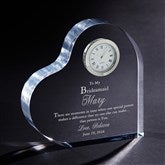 Personalized Bridesmaids Gifts - Engraved Heart Clock - 5450