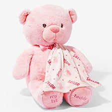 My First Teddy Personalized Lovey  Pink Teddy Bear Set  - 54501