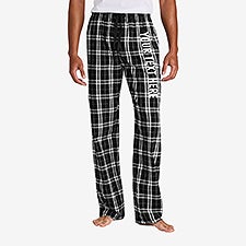 Write Your Own Personalized Mens Flannel Pants Black and White - 54505