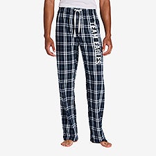 Write Your Own Personalized Mens Flannel Pants Navy and White - 54509