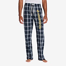 Sports Icon Personalized Mens Flannel Pants Navy and White - 54512