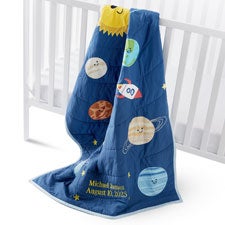 Embroidered Outer Space Quilt   - 54550