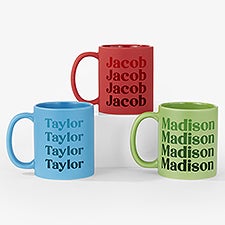 Retro Repeating Name Personalized 11oz Coffee Mug - 54559