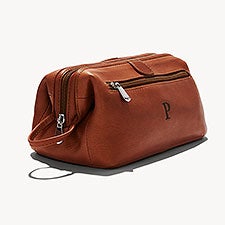 Personalized Tan Leather Toiletry Bag  - 54562