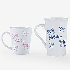 Darling Bow Personalized Ceramic Latte Mug  - 54639