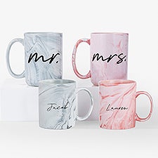 Mr.  Mrs. Personalized Marble Ceramic Mug - 54647