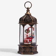 Jolly Santa 11quot; Personalized Brown Water Lantern - 54656