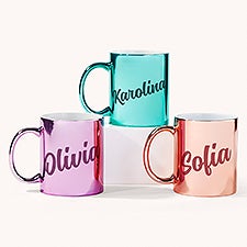 Glam Name Personalized Metallic Coffee Mugs - 54673