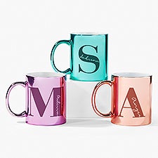 Initial  Name Personalized 11oz Metallic Mug - 54674