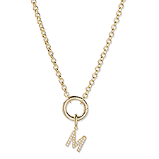 Custom Personalized Gold Initial Charm Necklace - 54678D