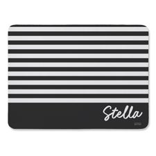 Black  White Personalized Pet Food Mat - 54696