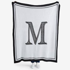 Noir Initial 50x60 Knit Blanket  - 54748D
