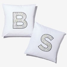 Meadowbrook Flourish Initial Embroidered Applique Throw Pillow - 54807