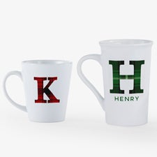 Christmas Plaid Personalized Latte Mug - 54844