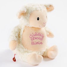 Counting Sheep Embroidered Plush Fluffy Lamb  - 54851