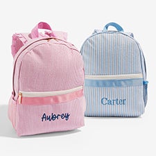 Seerrsucker Embroidered Toddler Backpack - 54895