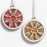 Family Snowflake Personalized 2 Piece Wood Ornament - 54902