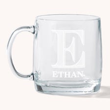 Initial Brew Engraved 12.5oz Glass Wide Mug - 54938