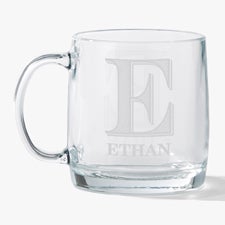 Initial Brew Engraved 12.5oz Glass Wide Mug - 54938