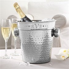 Personalized Stainless Steel Ice Bucket with Engraved Monogram - 5499
