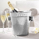 Personalized Stainless Steel Ice Bucket with Engraved Monogram - 5499