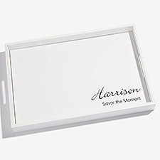 Engraved Name White Wood Serving Tray - 55050