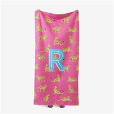 Animal Print Initial Personalized Beach Towel - 55065