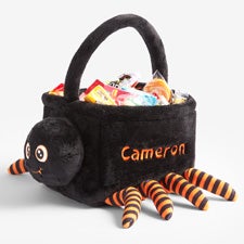 Spiders Treasure Embroidered Plush Halloween Treat Bag - 55069