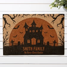 Haunted House Personalized 18x27 Synthetic Coir Doormat  - 55081