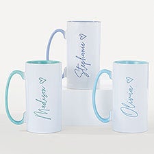 Scripty Heart Name Personalized Ceramic Tall Skinny Mug - 55111