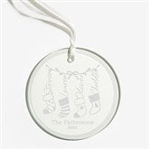 Merry Little Stockings Personalized Glass Ornament - 55150