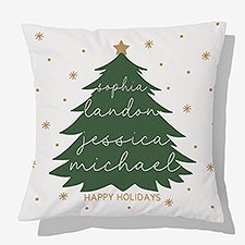 Merry Name Evergreen Personalized Throw Pillow  - 55151