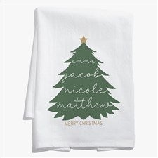 Merry Name Evergreen Personalized Tea Towel  - 55152