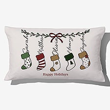 Merry Little Stockings Personalized Lumbar Throw Pillow - 55153 Merry Little Stockings Personalized Lumbar Throw Pillow - 55153