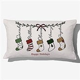 Merry Little Stockings Personalized Lumbar Throw Pillow  - 55153