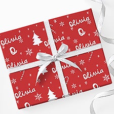 Festive Icons Personalized Christmas Wrapping Paper  - 55154