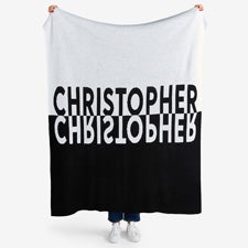 Color Block Echo Personalized 50x60 Knit Blanket  - 55167D