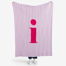 Striped Initial Personalized 50x60 Knit Blanket  - 55199D