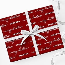 Merry Name Personalized Christmas Wrapping Paper  - 55206