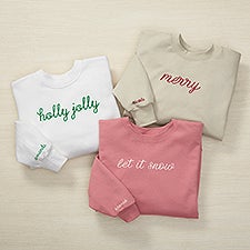 Christmas Phrases Embroidered Hanes® Adult Sweatshirt  - 55210