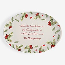 Christmas Blessings Personalized Oval Polymer Platter  - 55213
