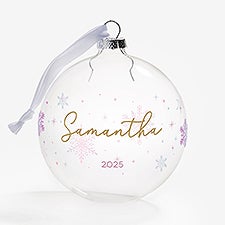 Merry  Frosted Personalized Glass Bulb Ornament  - 55256
